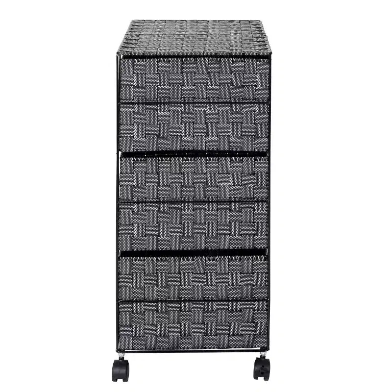 Carrello contenitore industriale quadrato in metallo, telaio in ferro nero con ruote girevoli