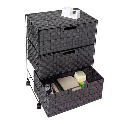 Carrello contenitore industriale quadrato in metallo, telaio in ferro nero con ruote girevoli
