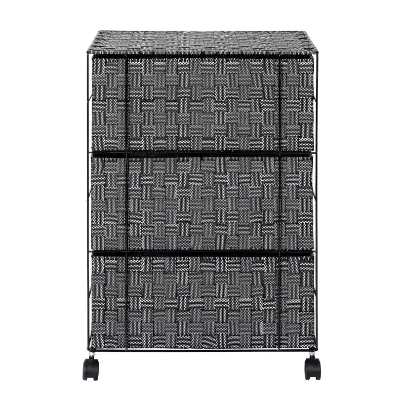 Carrello contenitore industriale quadrato in metallo, telaio in ferro nero con ruote girevoli