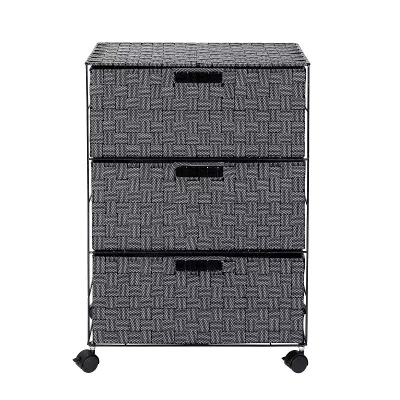 Carrello contenitore industriale quadrato in metallo, telaio in ferro nero con ruote girevoli