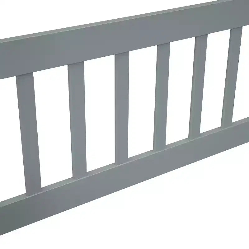 Letto a Casina da Terra in Legno con Tetto e Sponde di Protezione, Letto per Bambini Stile Montessori, Misura Singola/Piazza e Mezza, Grigio/Bianco