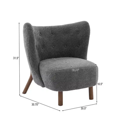 Poltrona d'accento con schienale curvo e gambe in legno di betulla
