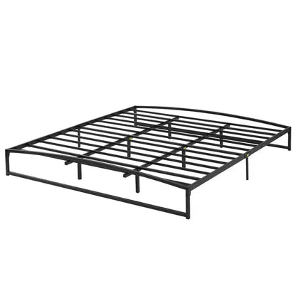 Base letto matrimoniale da 15 cm nera, non necessita di box spring, base letto bassa matrimoniale, letti a piattaforma in metallo resistente con robuste doghe in acciaio