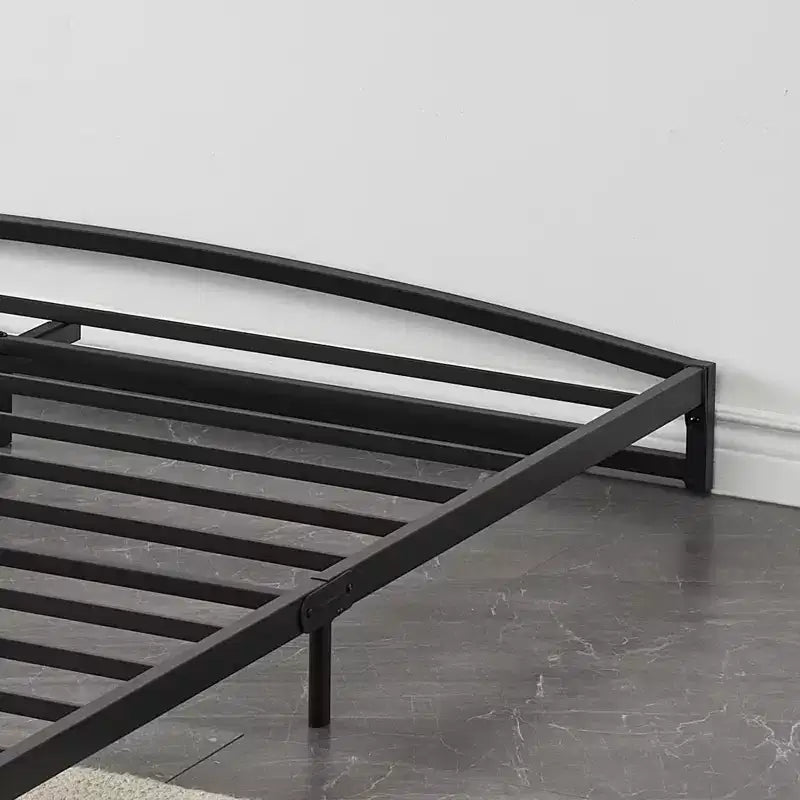Base letto matrimoniale da 15 cm nera, non necessita di box spring, base letto bassa matrimoniale, letti a piattaforma in metallo resistente con robuste doghe in acciaio