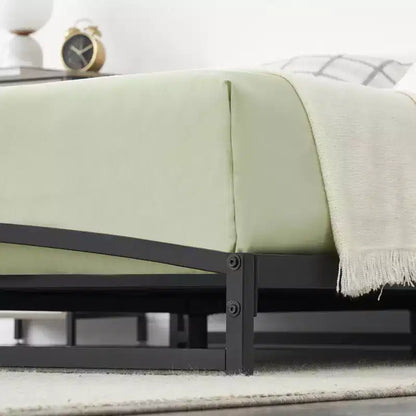 Base letto matrimoniale da 15 cm nera, non necessita di box spring, base letto bassa matrimoniale, letti a piattaforma in metallo resistente con robuste doghe in acciaio