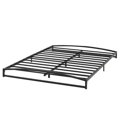 Base letto matrimoniale da 15 cm nera, non necessita di box spring, base letto bassa matrimoniale, letti a piattaforma in metallo resistente con robuste doghe in acciaio