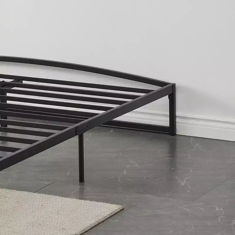 Base letto matrimoniale da 15 cm nera, non necessita di box spring, base letto bassa matrimoniale, letti a piattaforma in metallo resistente con robuste doghe in acciaio