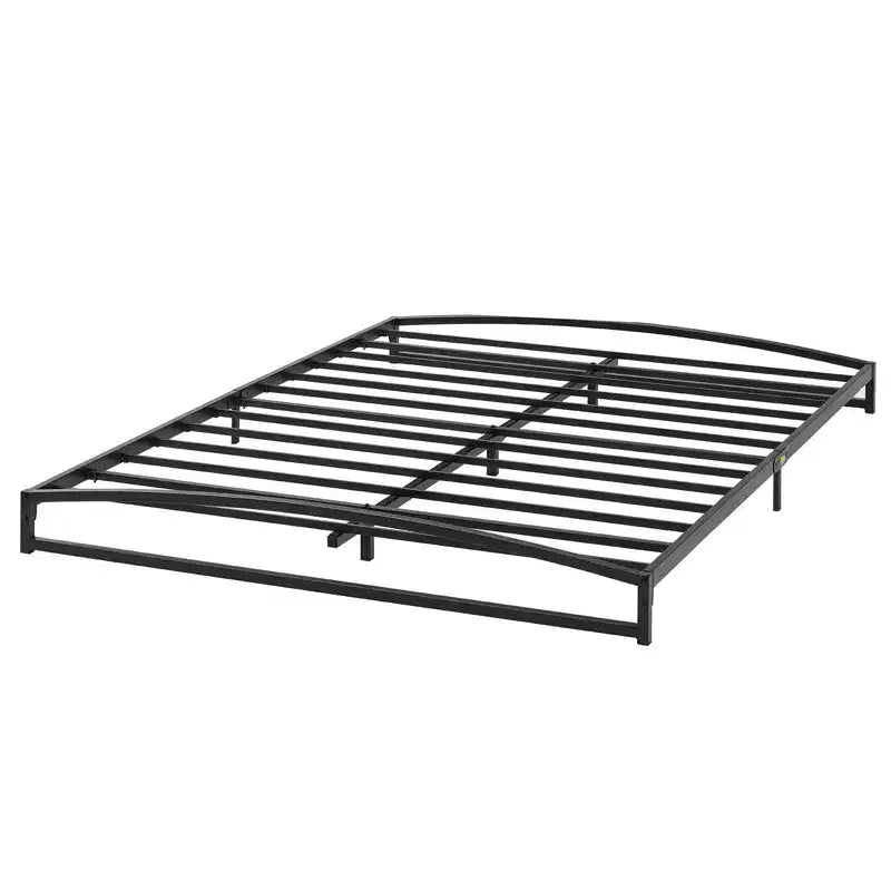 Base letto matrimoniale da 15 cm nera, non necessita di box spring, base letto bassa matrimoniale, letti a piattaforma in metallo resistente con robuste doghe in acciaio