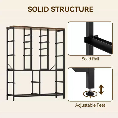 Cassettiera contenitore, cassettiera in tessuto, organizer alto a 15 cassetti con piano in legno e struttura in metallo per camera da letto, soggiorno, corridoio, ingresso