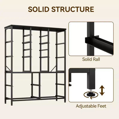 Cassettiera contenitore, cassettiera in tessuto, organizer alto a 15 cassetti con piano in legno e struttura in metallo per camera da letto, soggiorno, corridoio, ingresso