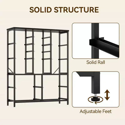 Cassettiera contenitore, cassettiera in tessuto, organizer alto a 15 cassetti con piano in legno e struttura in metallo per camera da letto, soggiorno, corridoio, ingresso