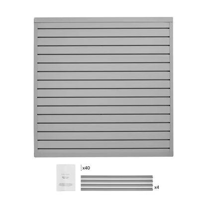 VEVOR Slat Wall Paneling, 4 x 4 ft, PVC Garage Slatwall with Modular Design, Grey Slat Wall Easy-to-Install Adjustable Slatwall Panel, Gray