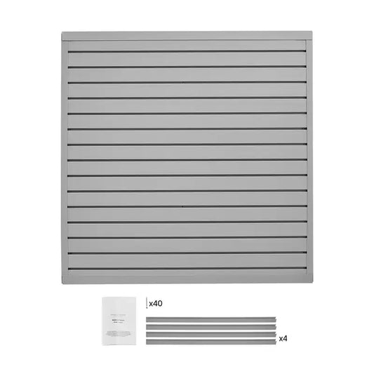 VEVOR Slat Wall Paneling, 4 x 4 ft, PVC Garage Slatwall with Modular Design, Grey Slat Wall Easy-to-Install Adjustable Slatwall Panel, Gray