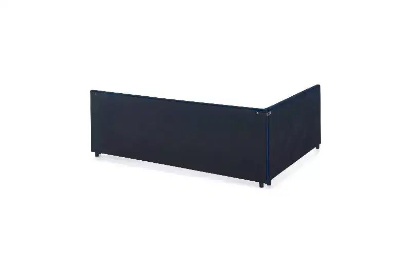 Daybed in Velluto Stile Mid-Century, Divano Letto Imbottito con Base in Legno di Eucalipto e Testiera Trapuntata Queen Size