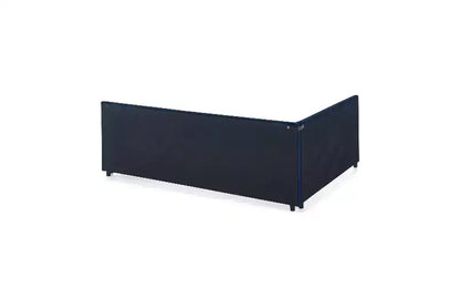 Daybed in Velluto Stile Mid-Century, Divano Letto Imbottito con Base in Legno di Eucalipto e Testiera Trapuntata Queen Size