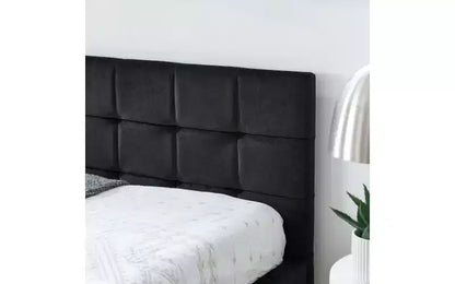 Daybed in Velluto Stile Mid-Century, Divano Letto Imbottito con Base in Legno di Eucalipto e Testiera Trapuntata Queen Size