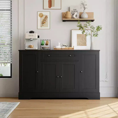 Madia Moderna in Legno con Cassetto e 4 Ante, Credenza Autoportante per Cucina Sala da Pranzo Soggiorno Coffee Bar