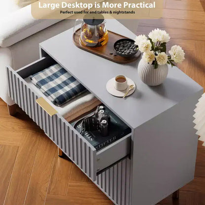 Comò a 3 cassetti per camera da letto, comodino moderno scanalato, cassettiera, organizer in legno, tavolino per soggiorno, corridoio