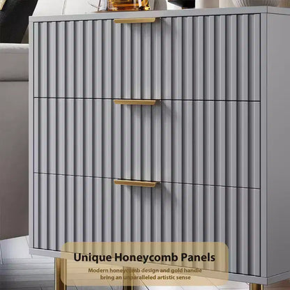 Comò a 3 cassetti per camera da letto, comodino moderno scanalato, cassettiera, organizer in legno, tavolino per soggiorno, corridoio