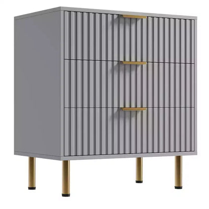 Comò a 3 cassetti per camera da letto, comodino moderno scanalato, cassettiera, organizer in legno, tavolino per soggiorno, corridoio