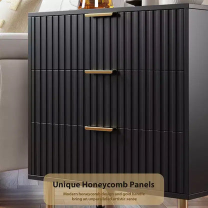 Comò a 3 cassetti per camera da letto, comodino moderno scanalato, cassettiera, organizer in legno, tavolino per soggiorno, corridoio