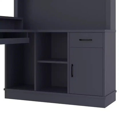 Scrivania angolare a L da 76.7" con presa di corrente, cassetti e libreria, Scrivania angolare moderna per gaming e ufficio domestico