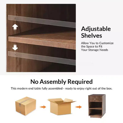 Comodino/Tavolino da 60 cm con 1 cassetto e prese di ricarica integrate, Tavolino laterale moderno