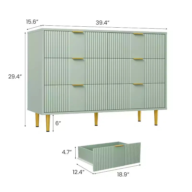 Cassettiera a 4/5/6 cassetti scanalati per camera da letto, cassettiera in legno a grande capacità con maniglie in metallo, cassettiera moderna per soggiorno