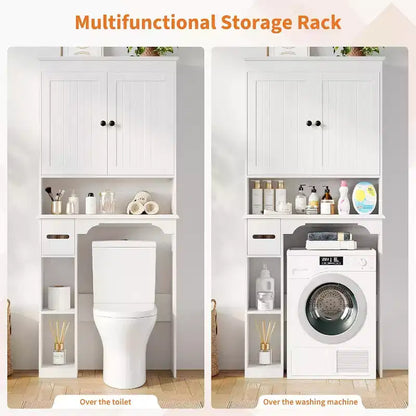 Mobiletto contenitore sopra il WC da 30 pollici, organizer da bagno a 7 ripiani con portarotolo per bagno e lavanderia