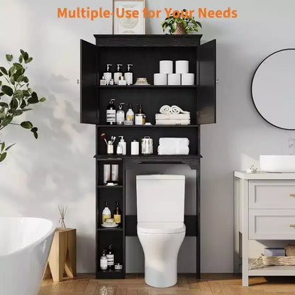 Mobiletto contenitore sopra il WC da 30 pollici, organizer da bagno a 7 ripiani con portarotolo per bagno e lavanderia