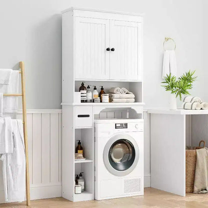 Mobiletto contenitore sopra il WC da 30 pollici, organizer da bagno a 7 ripiani con portarotolo per bagno e lavanderia