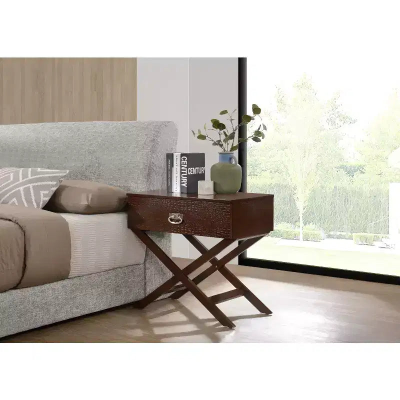 Comodino rettangolare in legno per soggiorno e camera da letto
