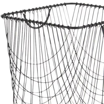 Carrello portaoggetti industriale quadrato in metallo, struttura in ferro nero con rotelle girevoli
