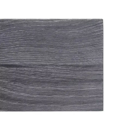 Tavolo da pranzo moderno con piano in legno massello e base in metallo