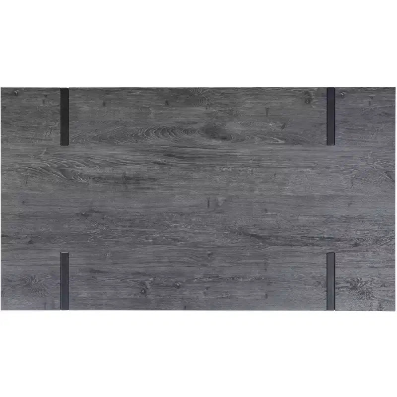 Tavolo da pranzo moderno con piano in legno massello e base in metallo