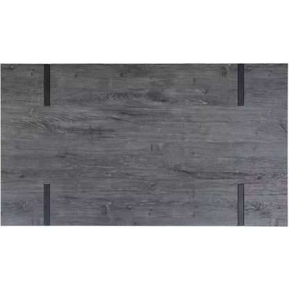 Tavolo da pranzo moderno con piano in legno massello e base in metallo