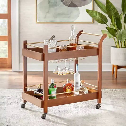 Carrello bar maggiordomo con ruote bloccabili, carrello di servizio mobile