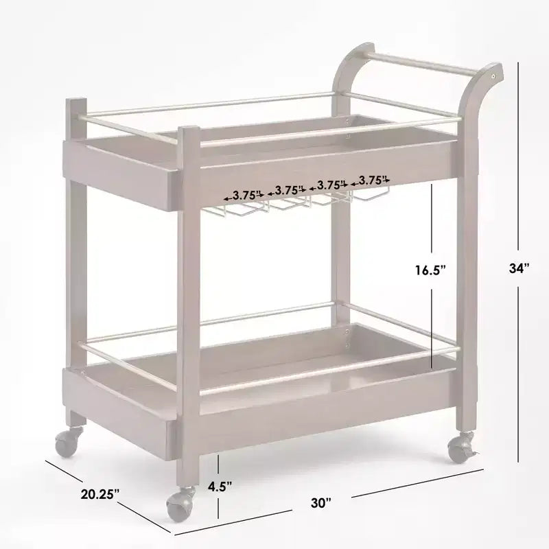Carrello bar maggiordomo con ruote bloccabili, carrello di servizio mobile