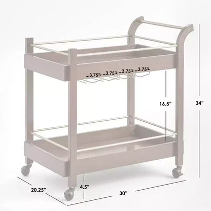 Carrello bar maggiordomo con ruote bloccabili, carrello di servizio mobile
