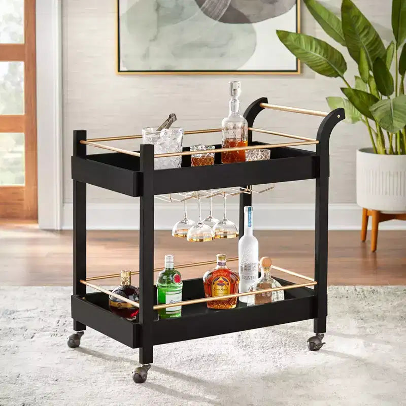 Carrello bar maggiordomo con ruote bloccabili, carrello di servizio mobile