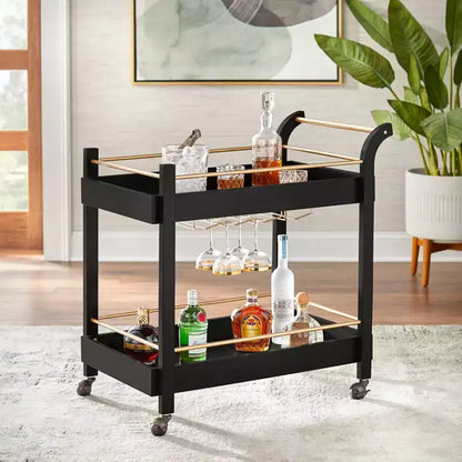Carrello bar maggiordomo con ruote bloccabili, carrello di servizio mobile