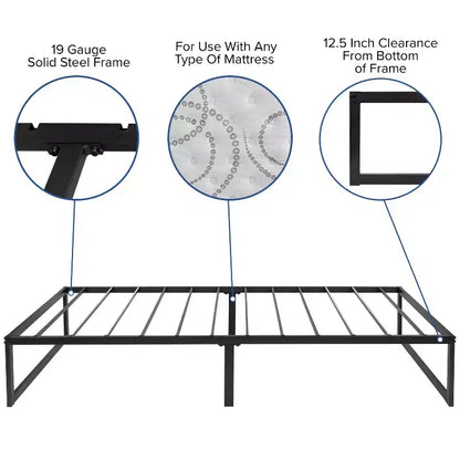 Base per letto a piattaforma da 14" con materasso a molle insacchettate da 12"