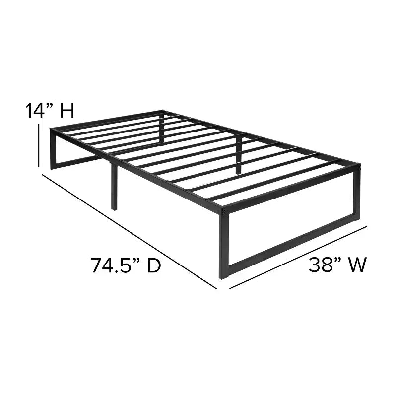 Base per letto a piattaforma da 14" con materasso a molle insacchettate da 12"