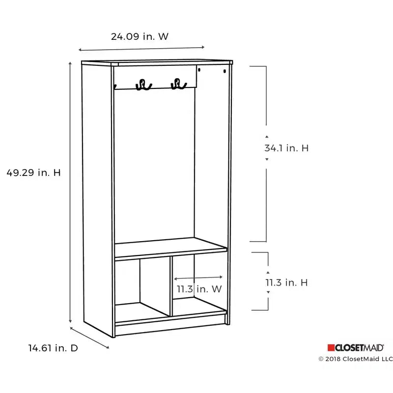 Organizzatore da parete a 2 cubi con 3 ganci – Finitura bianca