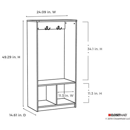 Organizzatore da parete a 2 cubi con 3 ganci – Finitura bianca